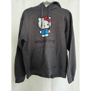 Hello Kitty Hoodie Women's Medium‎ Gray Pullover Graphic Sanrio Sweatshirt